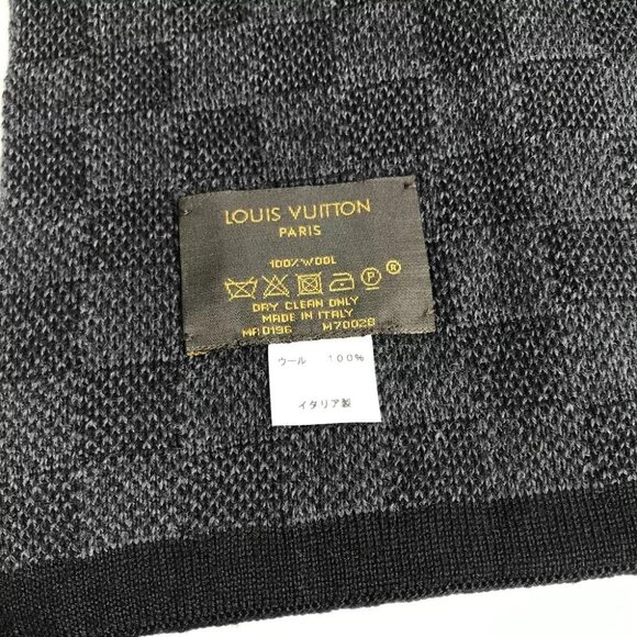 LOUIS VUITTON Damier Graphite Echarpes petit Damier Scarf Black/gray - Picture 14 of 14